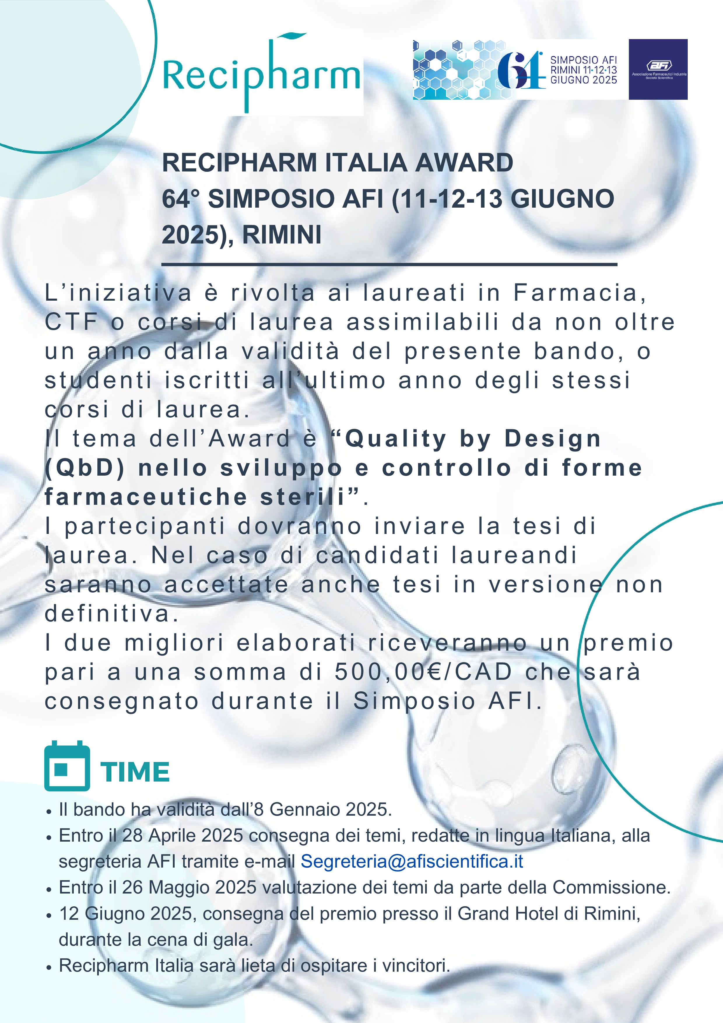premio di laurea farmacia ctf locandina 2025