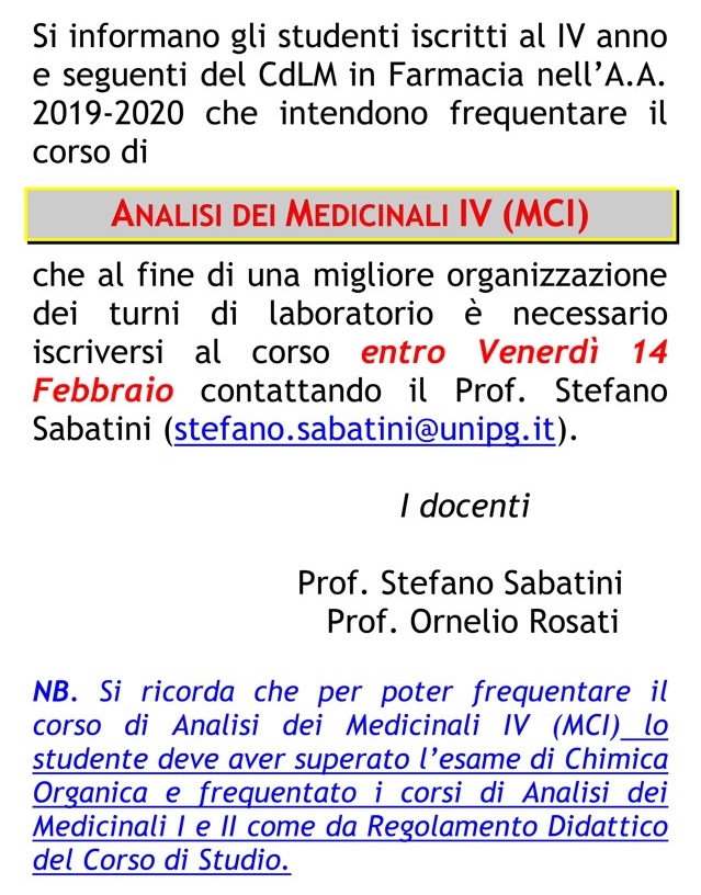 iscrizione analisi medicinali iv aa 2019 2020 c