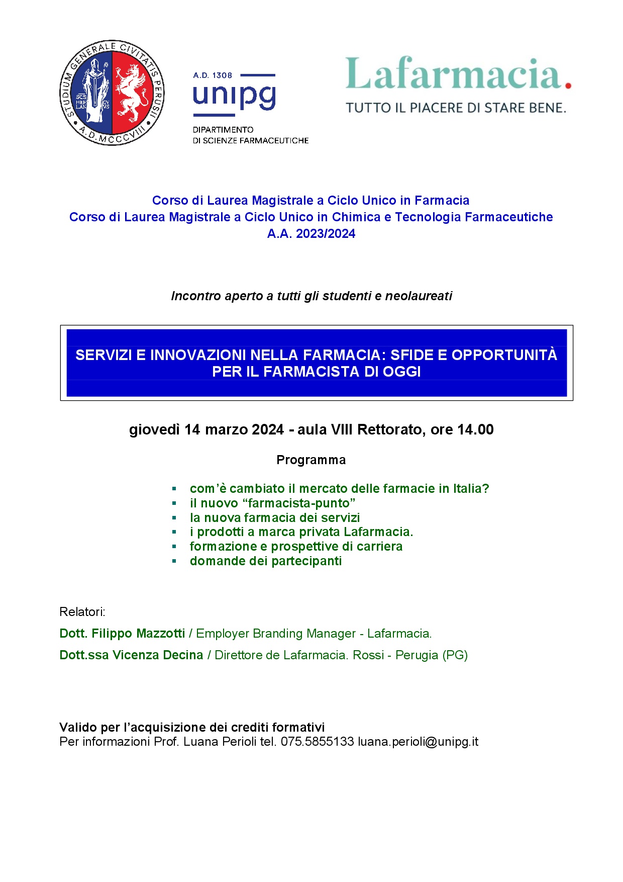 locandina unipg e lafarmaciapunto